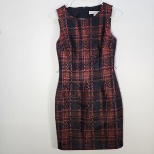 Trina Turk Pixelated Plaid Sheath Dress SZ 0